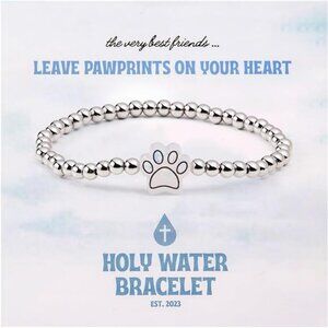 Holy Water Stretch Bracelet for Women Gold Beaded Catholic Lourdes Religious Jew